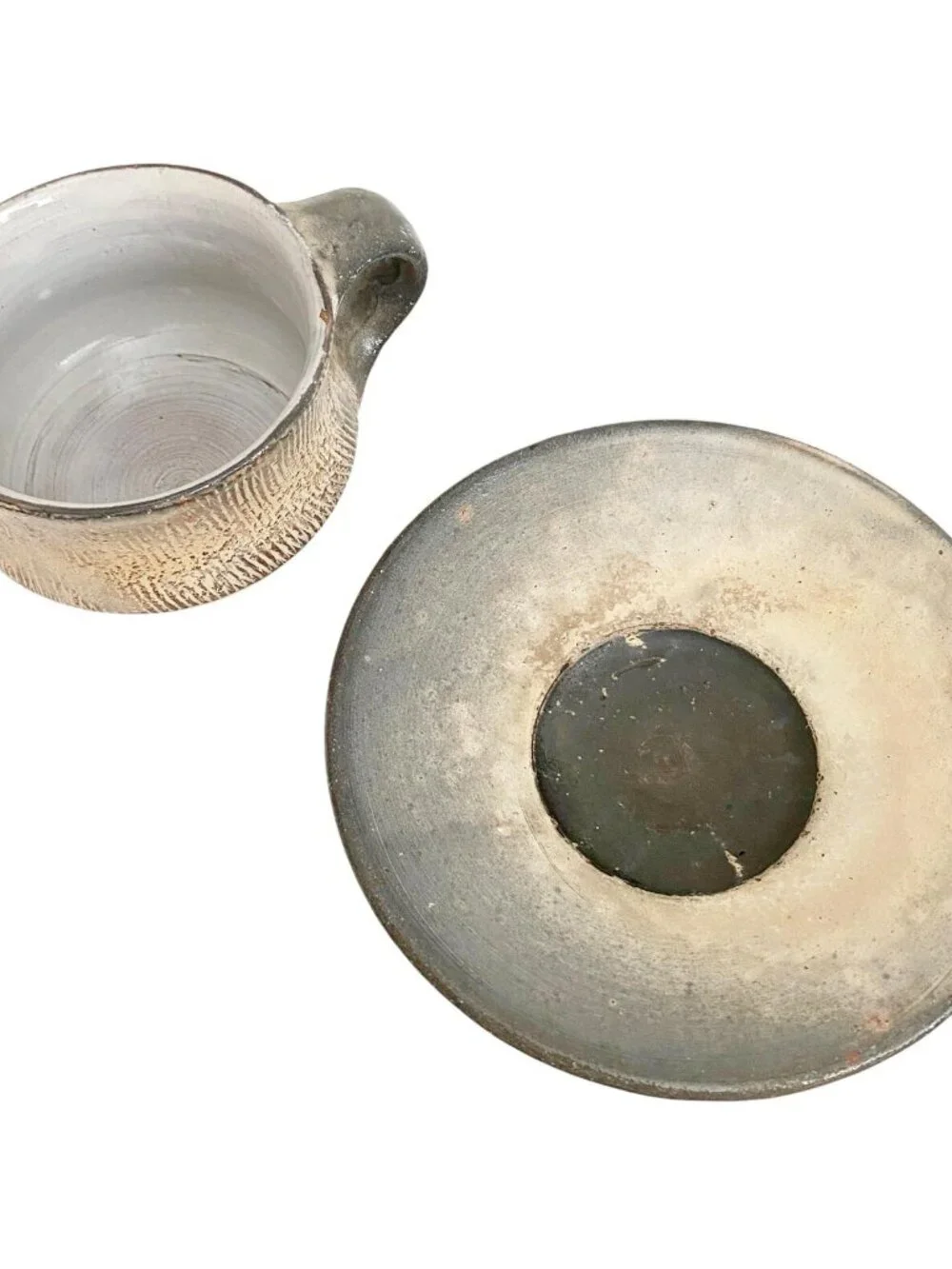 Handmade Ceramic Coffee Cup and Saucer Set, Wabi Sabi Studio Pottery Mug, Earthy